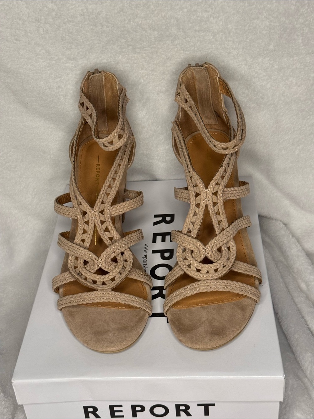 Report Tan Suede Heels
